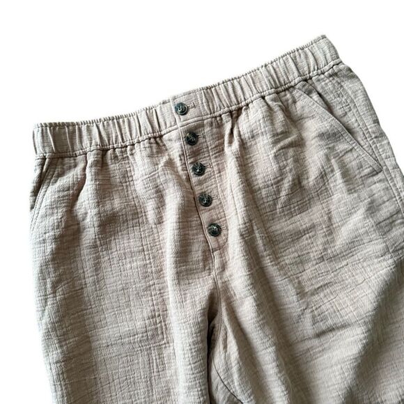 Madewell Cotton-Linen Pull-On High-Rise Tapered Pants: Button-Front Edition NWT - Picture 4 of 6